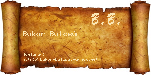 Bukor Bulcsú névjegykártya